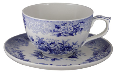 Cup and Saucer Grande Blue Rose